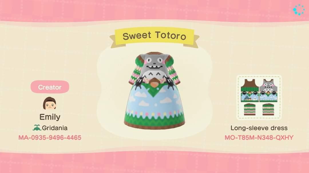 Animal Crossing Design Code: MO-T85M-N348-QXHY Sweet Totoro