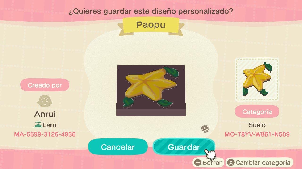 Animal Crossing Design Code: MO-T8YV-W861-N509 KH - Paopu