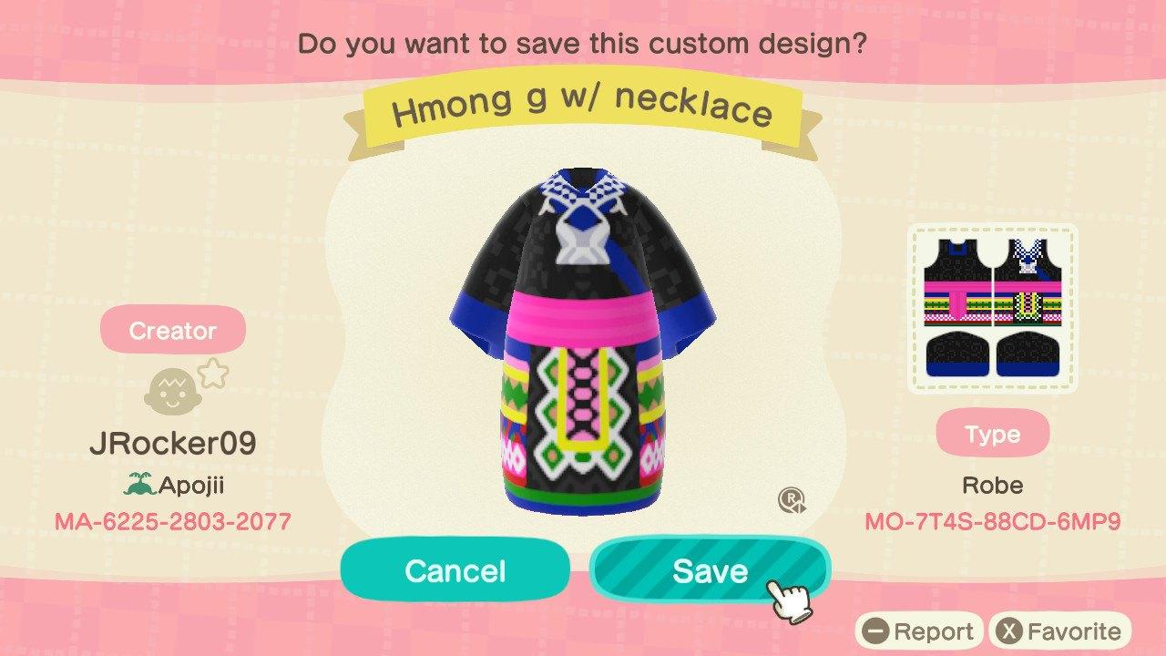 Animal Crossing Design Code: MO-T911-B906-2928 Hmong-1