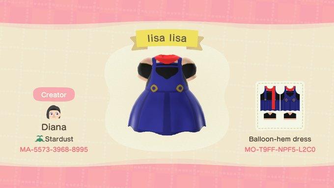 Animal Crossing Design Code: MO-T9FF-NPF5-L2C0 Lisa Lisa