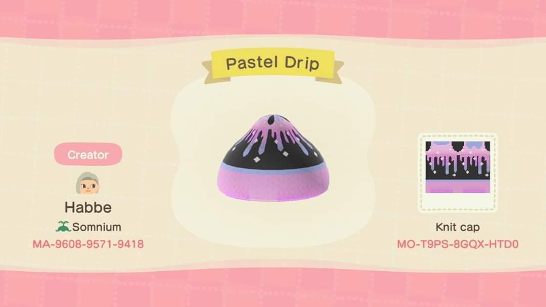 Animal Crossing Design Code: MO-T9PS-8GQX-HTD0 Pastel Drip