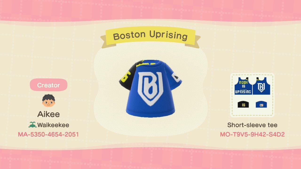 Animal Crossing Design Code: MO-T9V5-9H42-S4D2 Boston Uprising