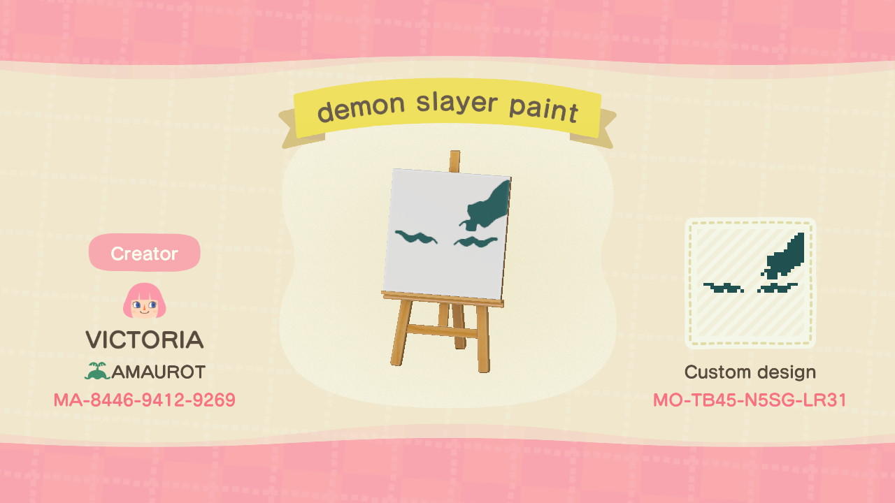 Animal Crossing Design Code: MO-TB45-N5SG-LR31 demon slayer paint