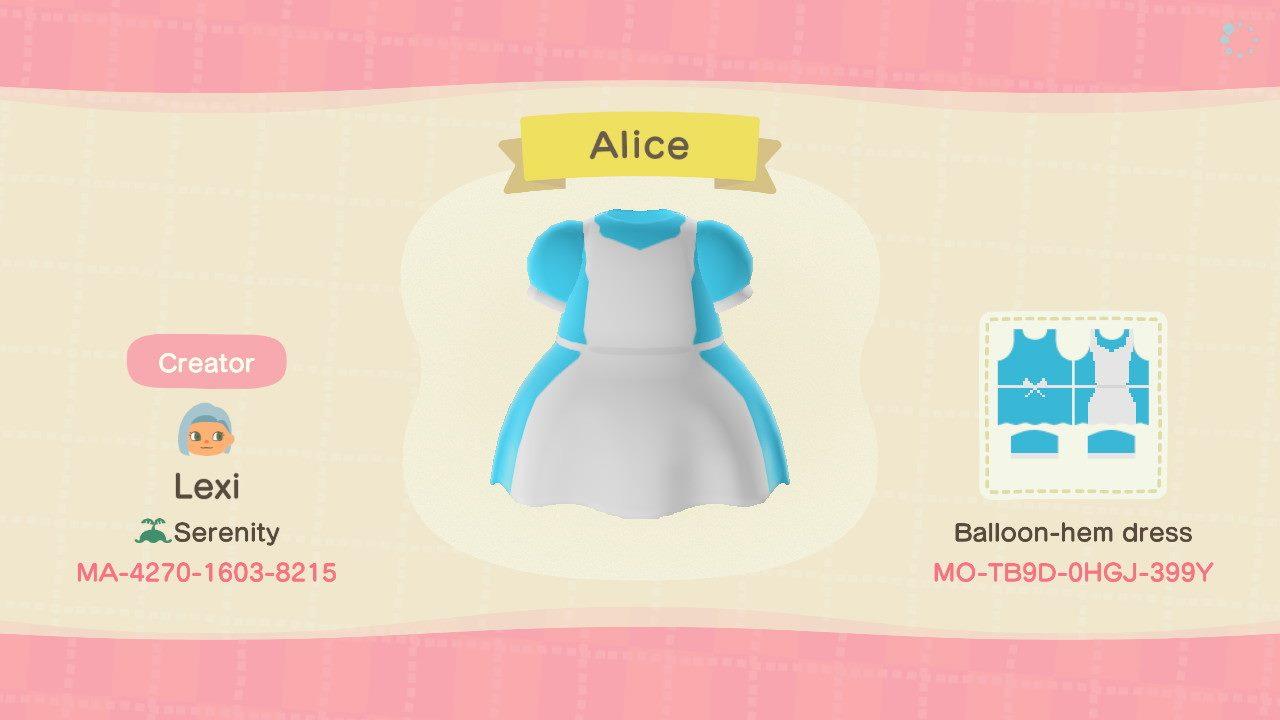 Animal Crossing Design Code: MO-TB9D-0HGJ-399Y Alice