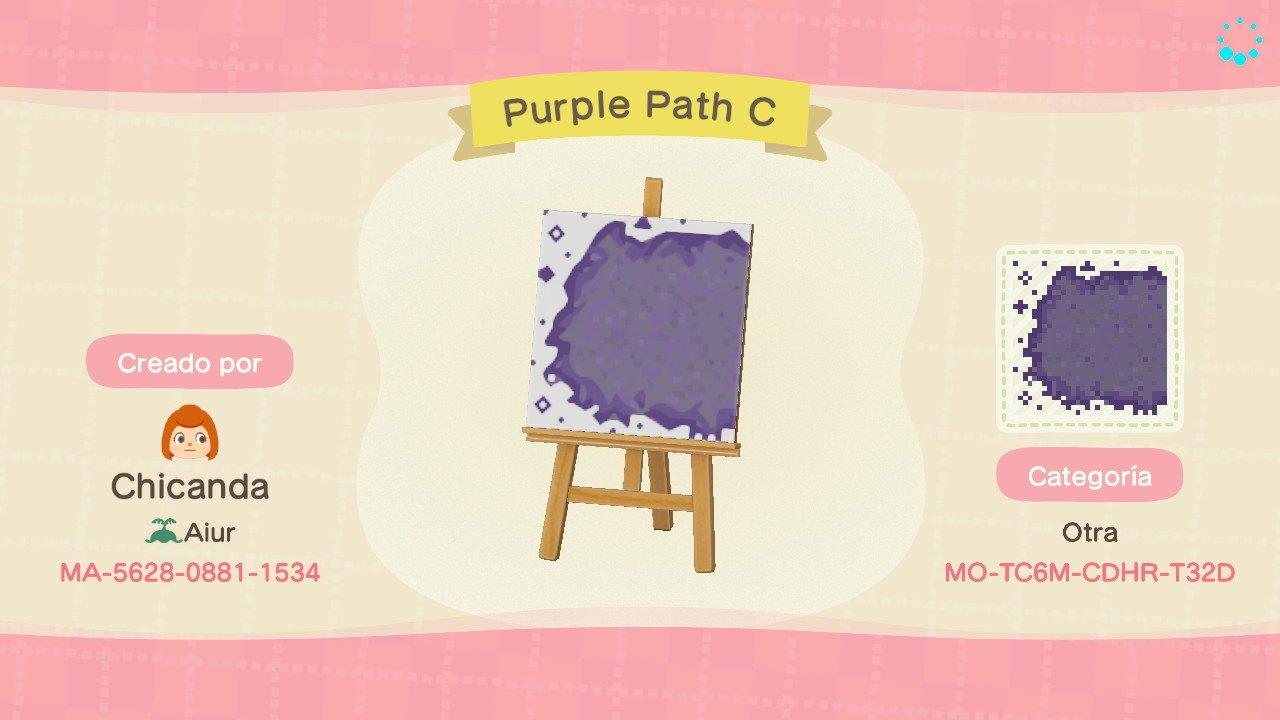 Animal Crossing Design Code: MO-TC6M-CDHR-T32D Purple Path C
