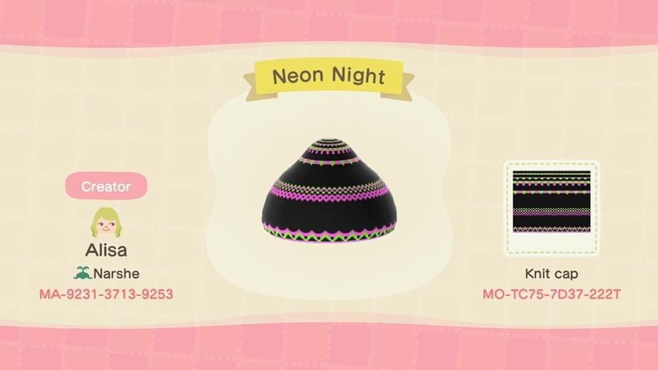 Animal Crossing Design Code: MO-TC75-7D37-222T Neon Night