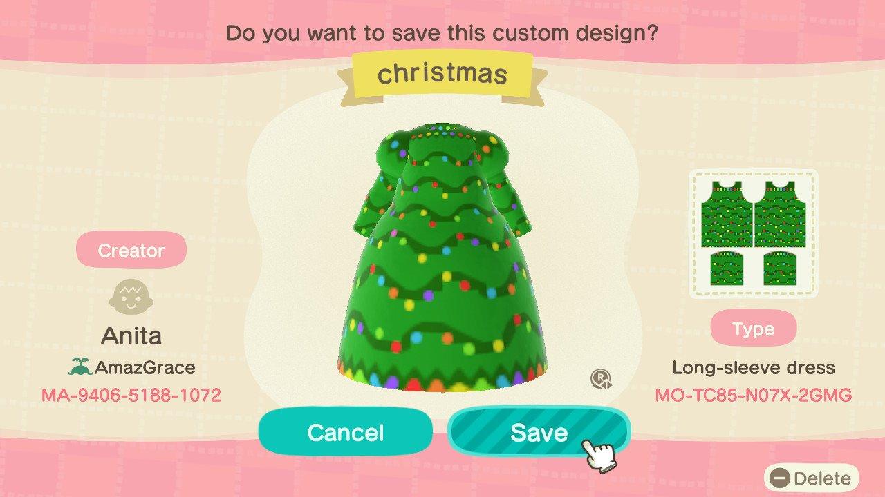 Animal Crossing Design Code: MO-TC85-N07X-2GMG Christmas