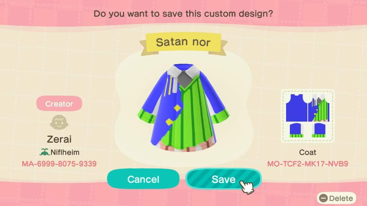 Animal Crossing Design Code: MO-TCF2-MK17-NVB9 Obey me Satan