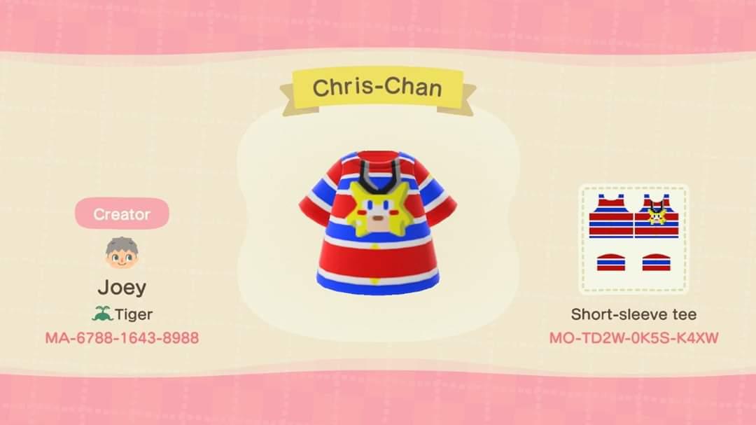 Animal Crossing Design Code: MO-TD2W-0K5S-K4XW Chris Chan