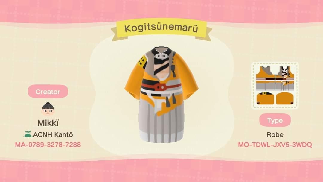 Animal Crossing Design Code: MO-TDWL-JXV5-3WDQ Kogitsunemaru