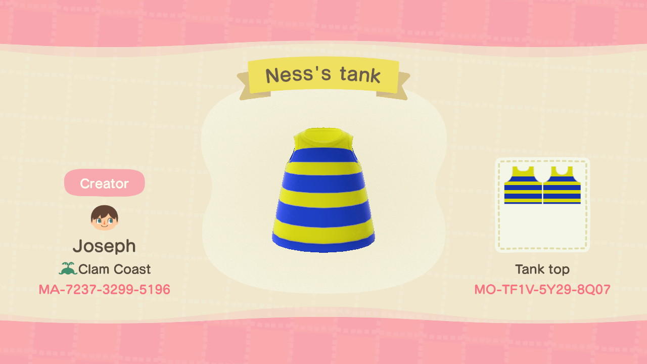Animal Crossing Design Code: MO-TF1V-5Y29-8Q07 Ness&#39;s tank
