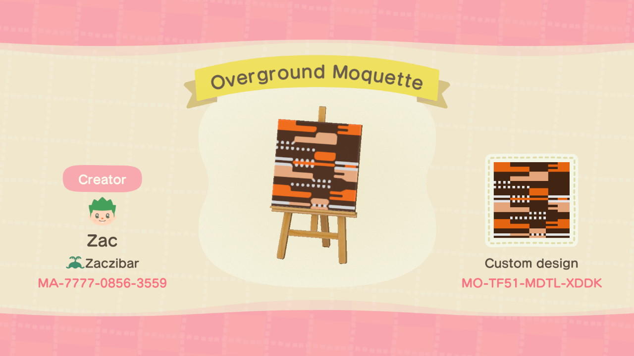 Animal Crossing Design Code: MO-TF51-MDTL-XDDK Overground Tube