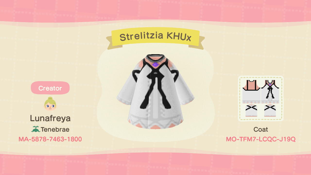 Animal Crossing Design Code: MO-TFM7-LCQC-J19Q Strelitzia KHUx