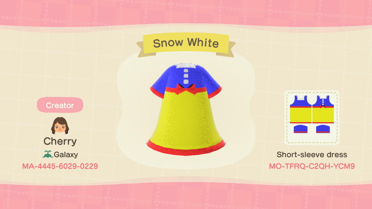 Animal Crossing Design Code: MO-TFRQ-C2QH-YCM9 Snow White