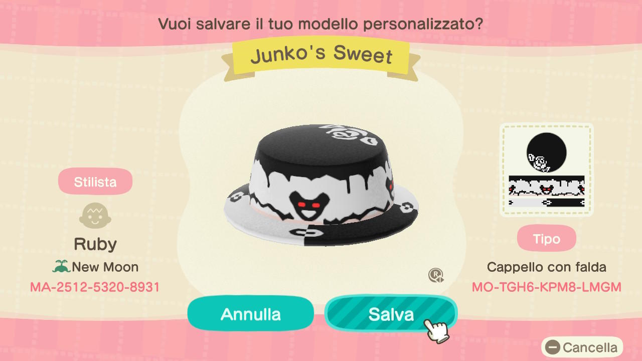Animal Crossing Design Code: MO-TGH6-KPM8-LMGM Junko's Sweet