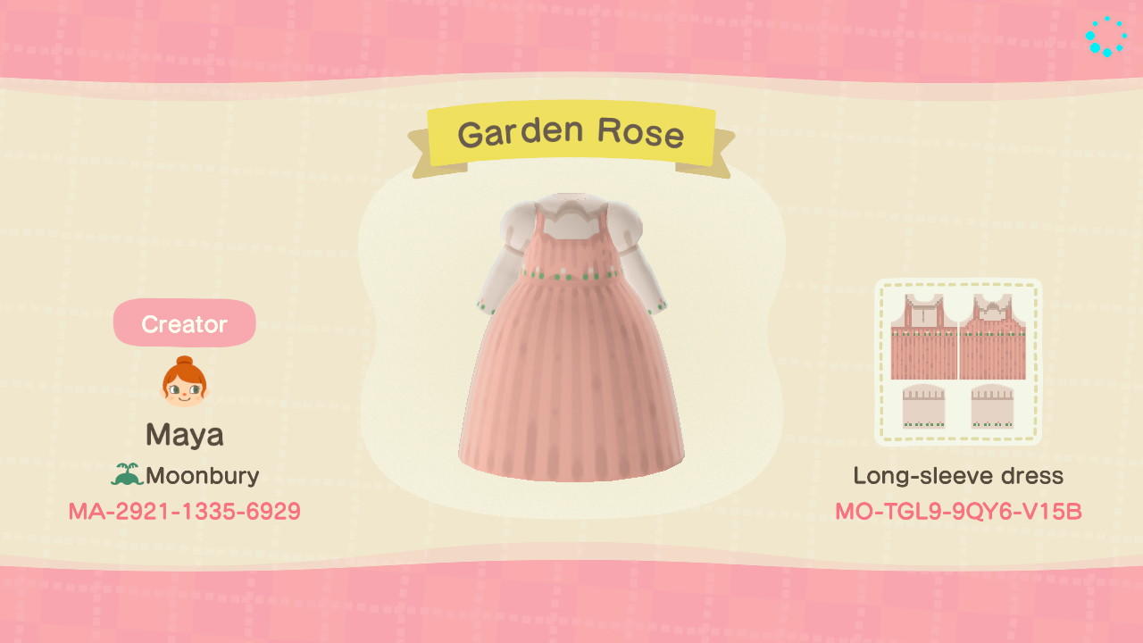Animal Crossing Design Code: MO-TGL9-9QY6-V15B Garden Rose