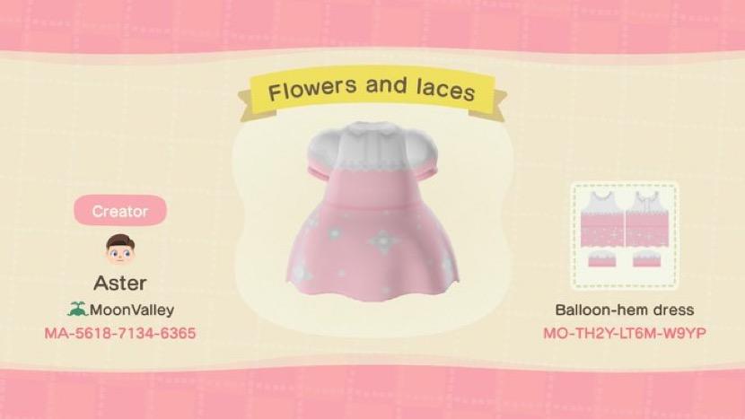 Animal Crossing Design Code: MO-TH2Y-LT6M-W9YP Flowers and Laces