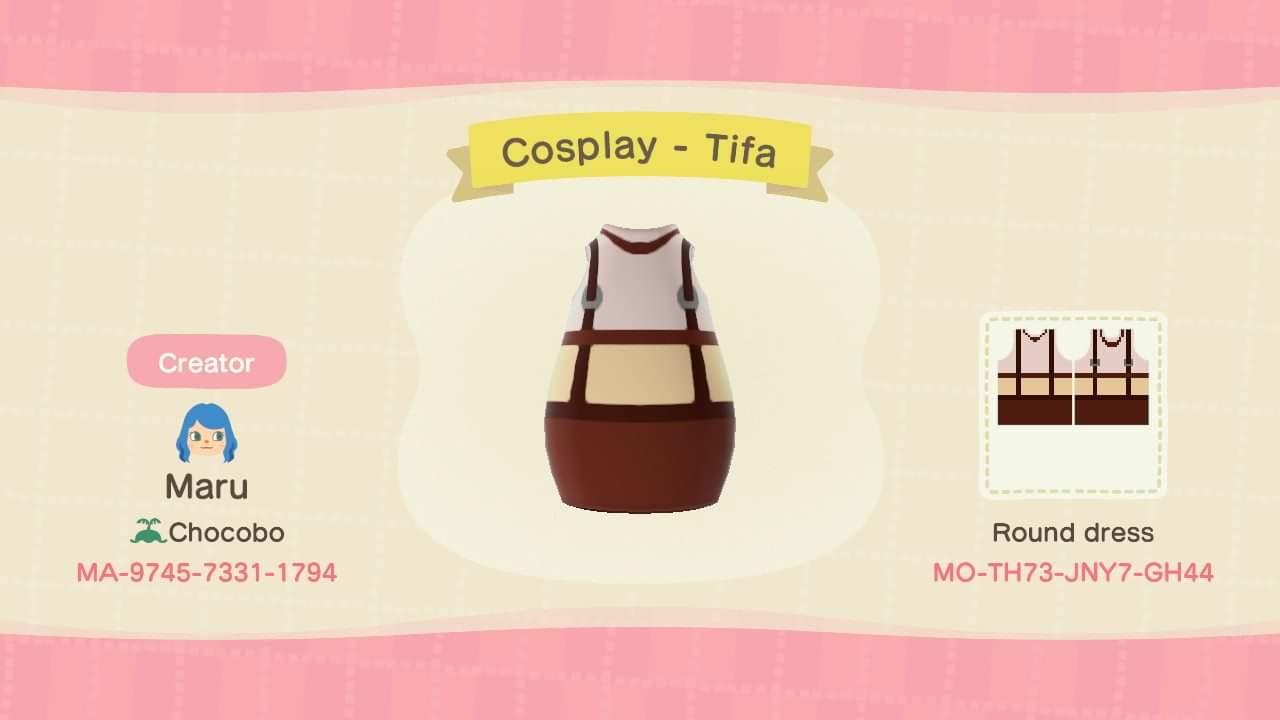 Animal Crossing Design Code: MO-TH73-JNY7-GH44 Cosplay - Tifa FFVII