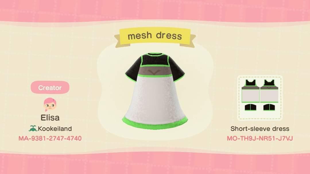 Animal Crossing Design Code: MO-TH9J-NR51-J7VJ Mesh Dress