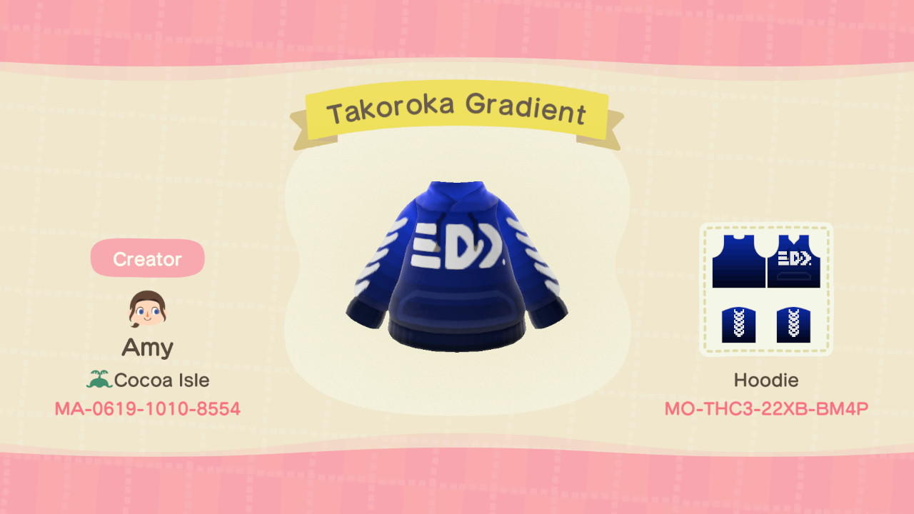 Animal Crossing Design Code: MO-THC3-22XB-BM4P Takoroka Gradient
