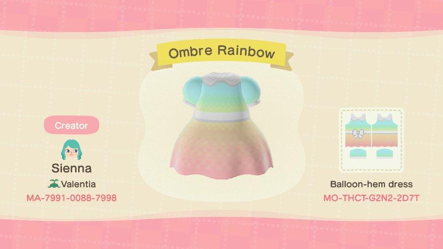 Animal Crossing Design Code: MO-THCT-G2N2-2D7T Rainbow Ombre