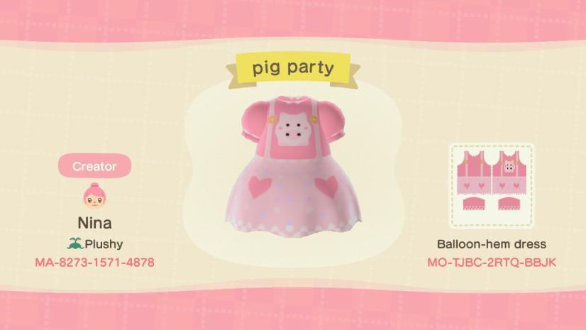 Animal Crossing Design Code: MO-TJBC-2RTQ-BBJK Pink pig party