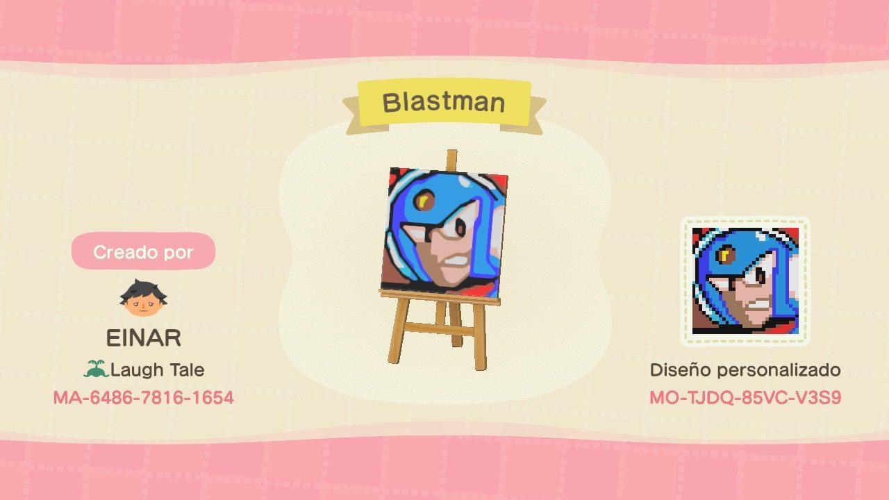 Animal Crossing Design Code: MO-TJDQ-85VC-V3S9 Blastman Megaman 11