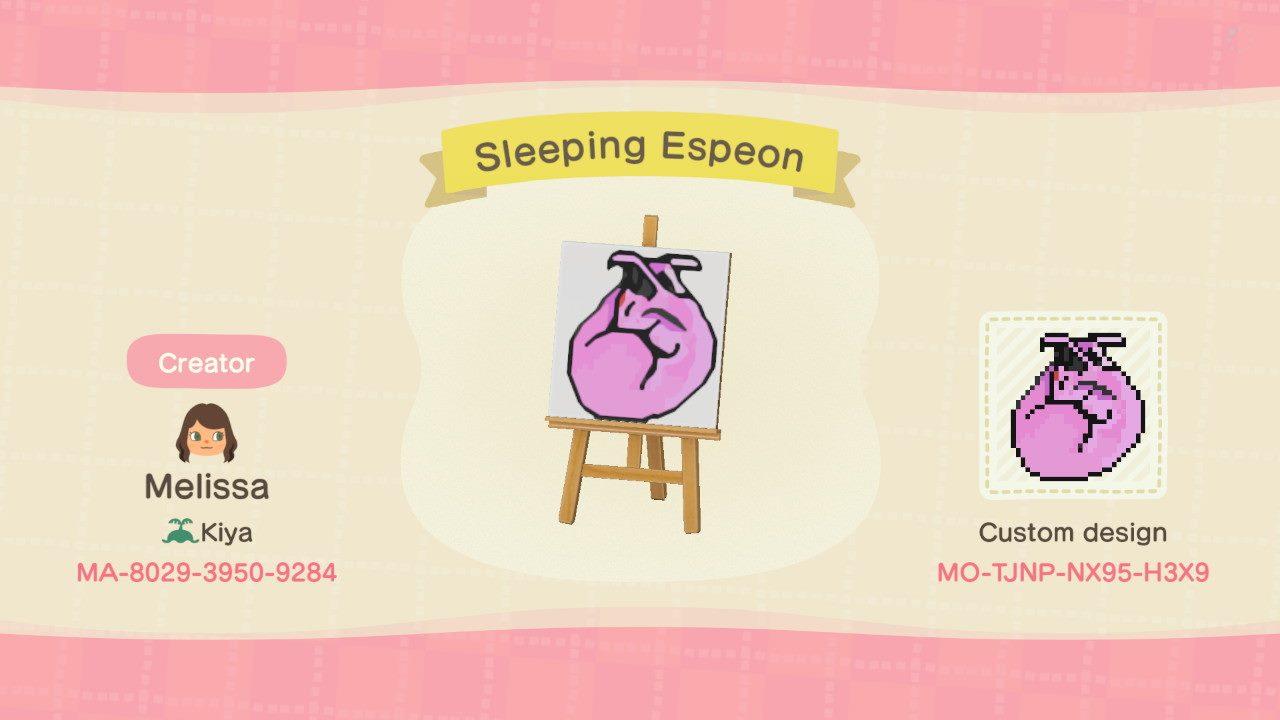 Animal Crossing Design Code: MO-TJNP-NX95-H3X9 Sleeping Espeon