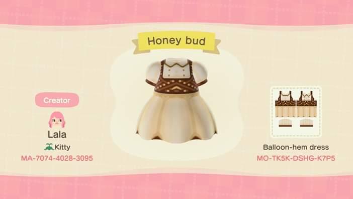 Animal Crossing Design Code: MO-TK5K-DSHG-K7P5 Honey bud