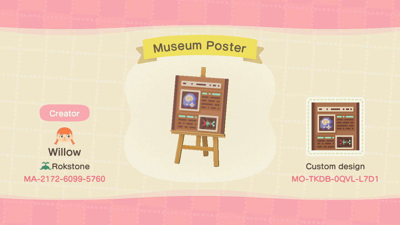 Animal Crossing Design Code: MO-TKDB-0QVL-L7D1 Museum Poster
