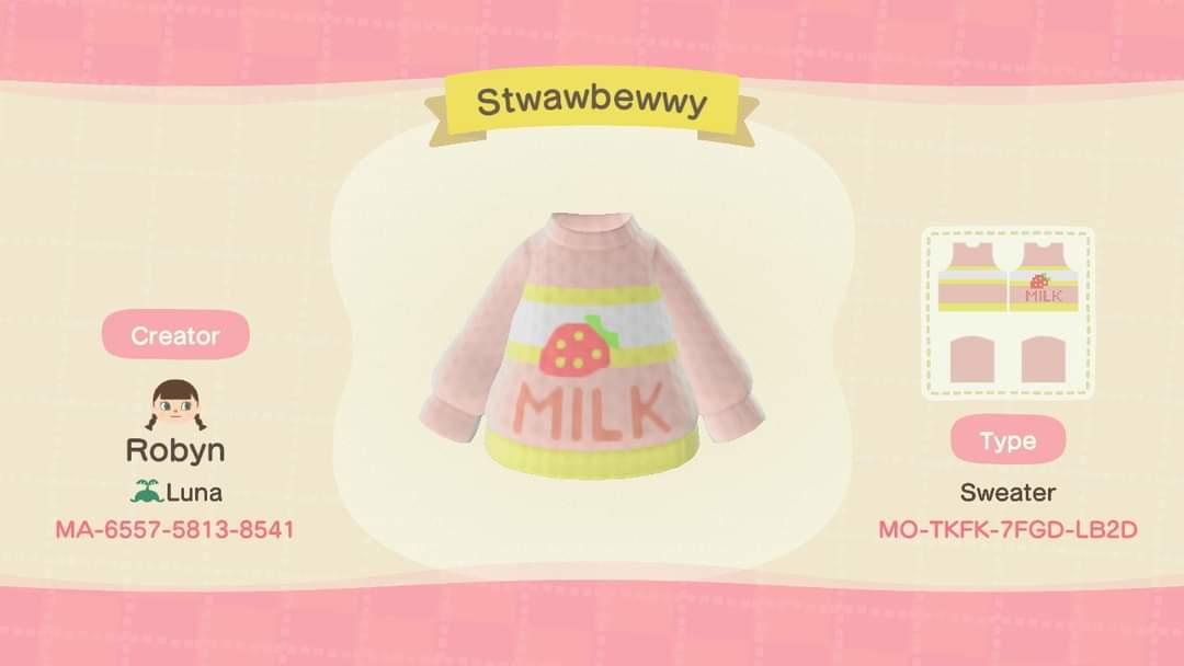 Animal Crossing Design Code: MO-TKFK-7FGD-LB2D Stwawbewwy