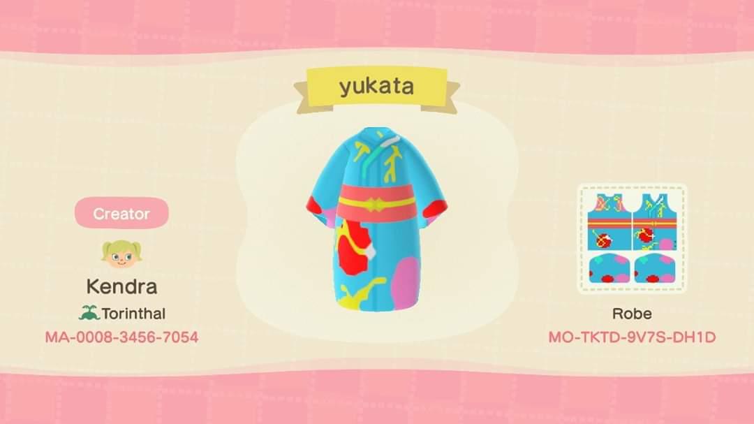 Animal Crossing Design Code: MO-TKTD-9V7S-DH1D Takamaki Yukata