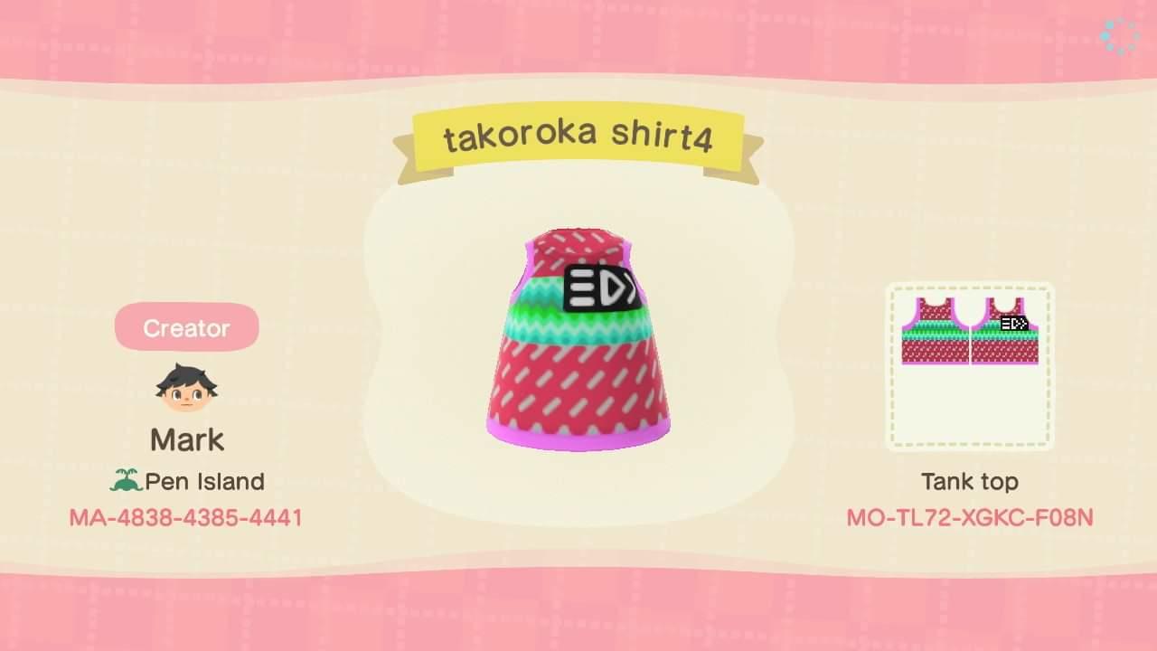 Animal Crossing Design Code: MO-TL72-XGKC-F08N Takoroka pink