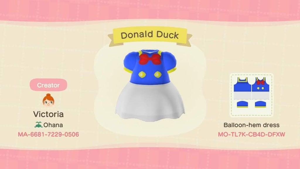 Animal Crossing Design Code: MO-TL7K-CB4D-DFXW Donald Duck