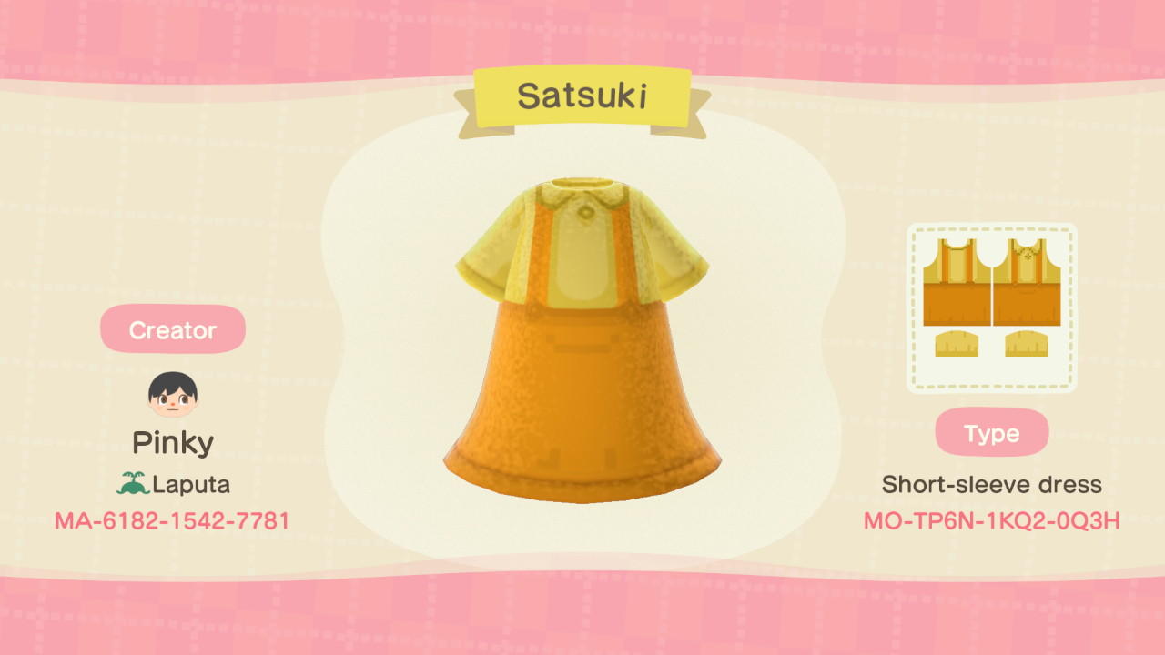 Animal Crossing Design Code: MO-TP6N-1KQ2-0Q3H Satsuki