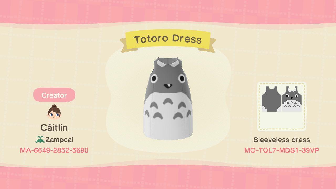 Animal Crossing Design Code: MO-TQL7-MDS1-39VP Totoro Dress
