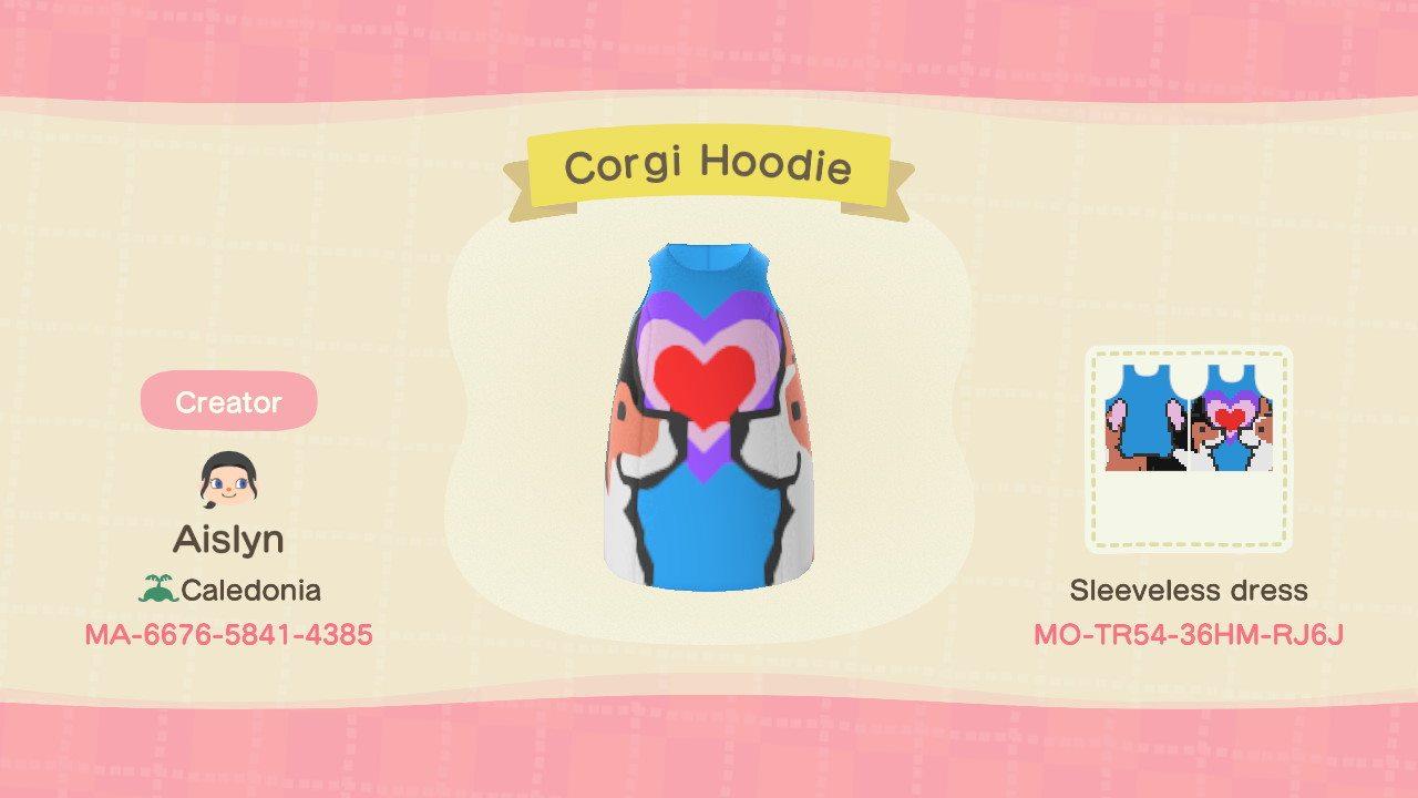 Animal Crossing Design Code: MO-TR54-36HM-RJ6J Corgi Dress