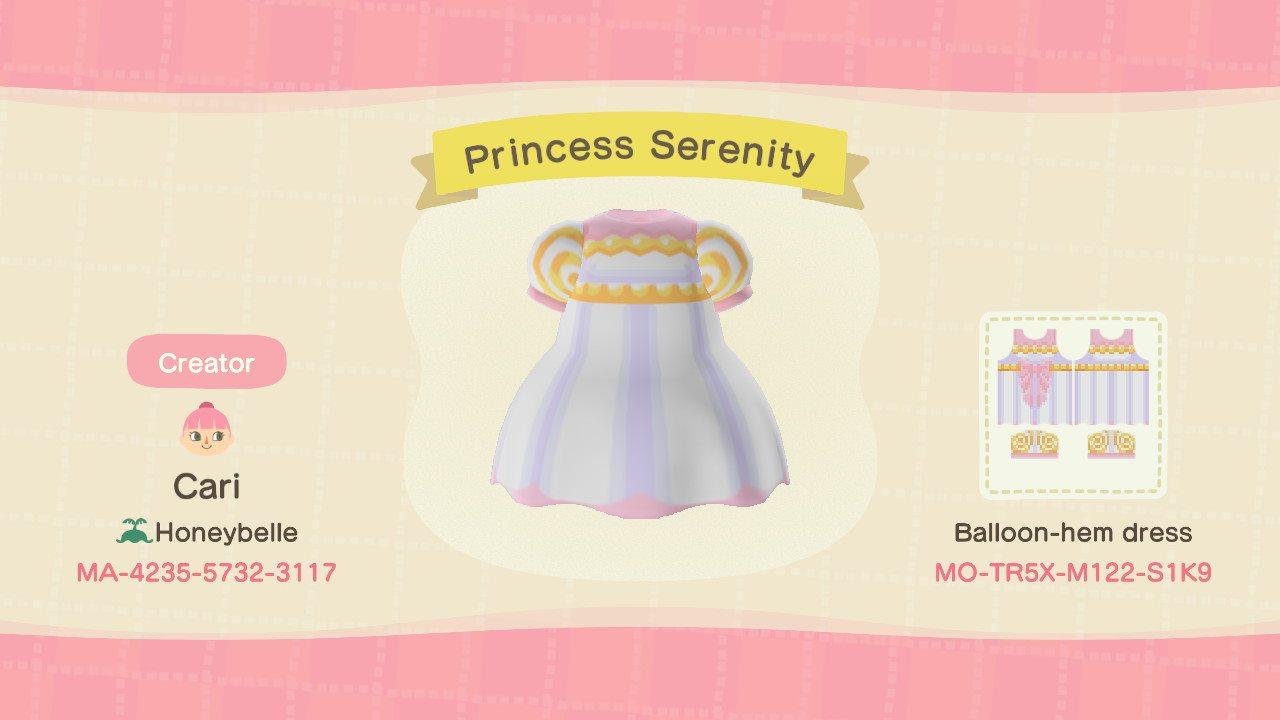 Animal Crossing Design Code: MO-TR5X-M122-S1K9 Princess Serenity