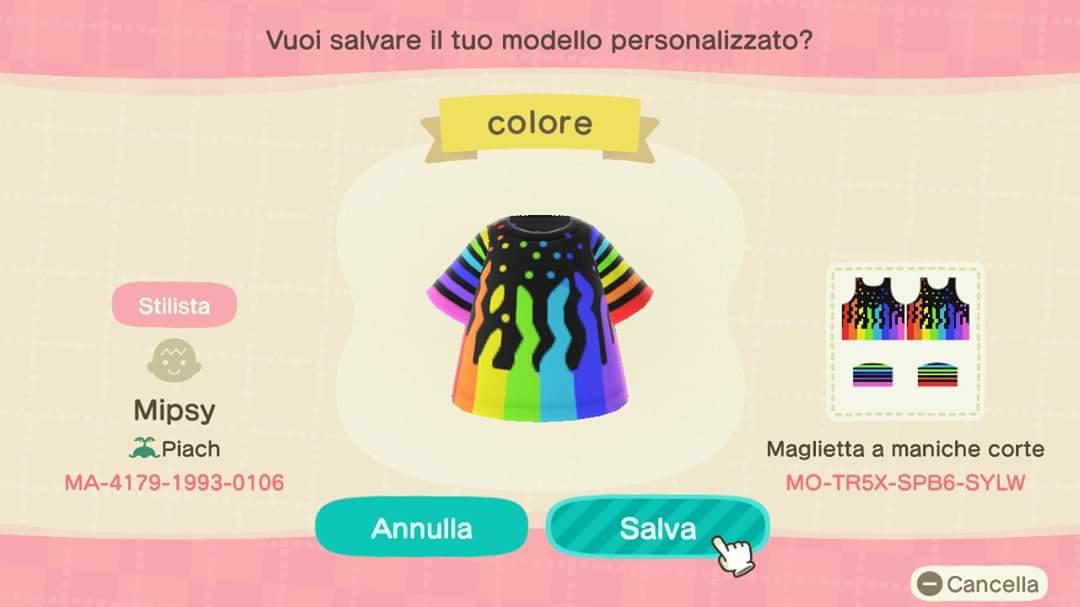 Animal Crossing Design Code: MO-TR5X-SPB6-SYLW Colorful rainbow