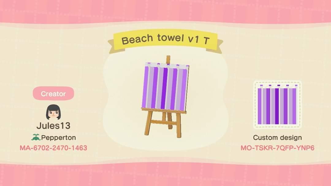 Animal Crossing Design Code: MO-TSKR-7QFP-YNP6 Beach towel v1 T