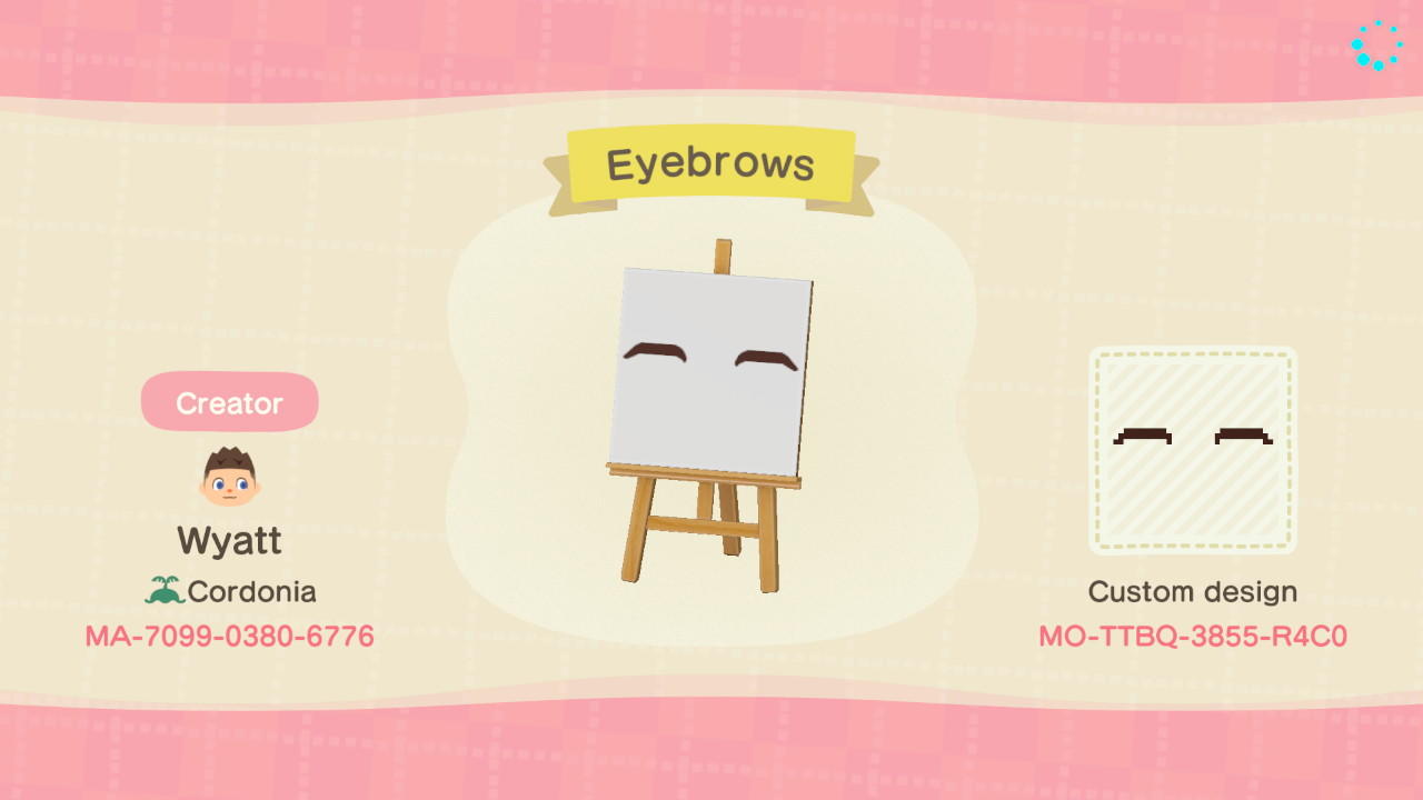 Animal Crossing Design Code: MO-TTBQ-3855-R4C0 Eyebrows