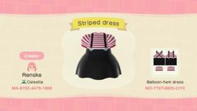Animal Crossing Design Code: MO-TTKT-8805-LYFX Striped dress
