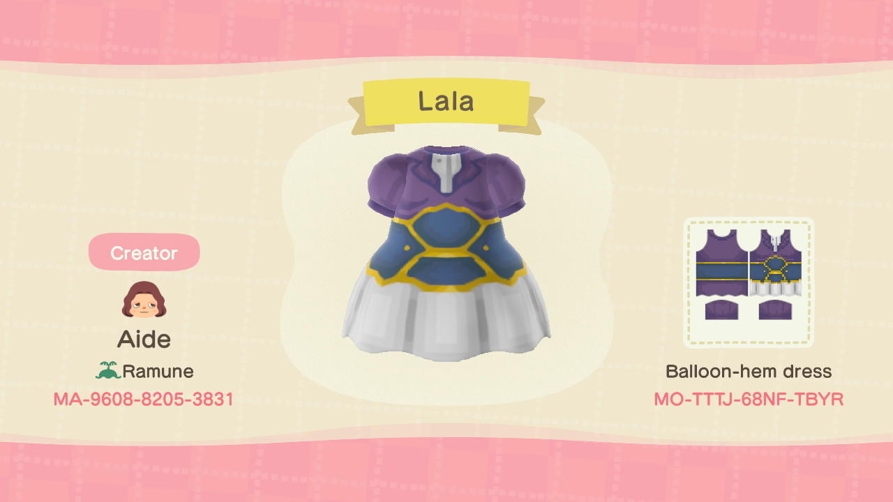 Animal Crossing Design Code: MO-TTTJ-68NF-TBYR Monmusu Lala