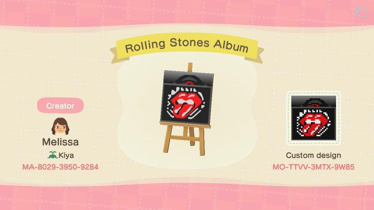 Animal Crossing Design Code: MO-TTVV-3MTX-9W85 Rolling Stones Album