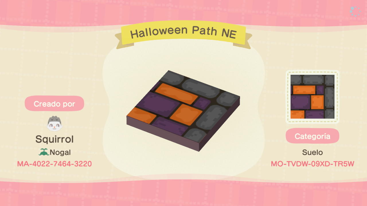 Animal Crossing Design Code: MO-TVDW-09XD-TR5W Halloween Path