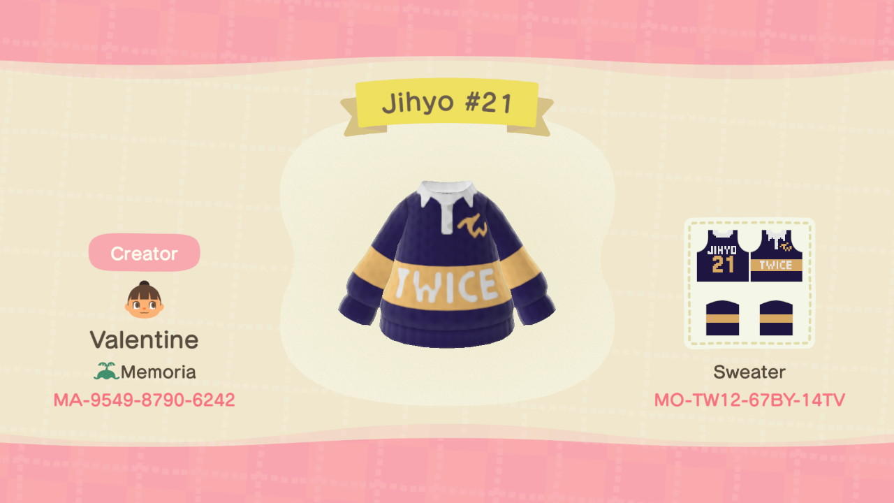 Animal Crossing Design Code: MO-TW12-67BY-14TV TWICE 20X20 Jihyo 21
