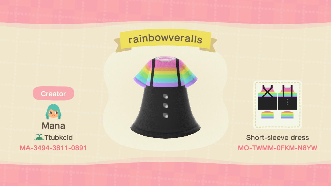 Animal Crossing Design Code: MO-TWMM-0FKM-N8YW Simple Rainbowverall