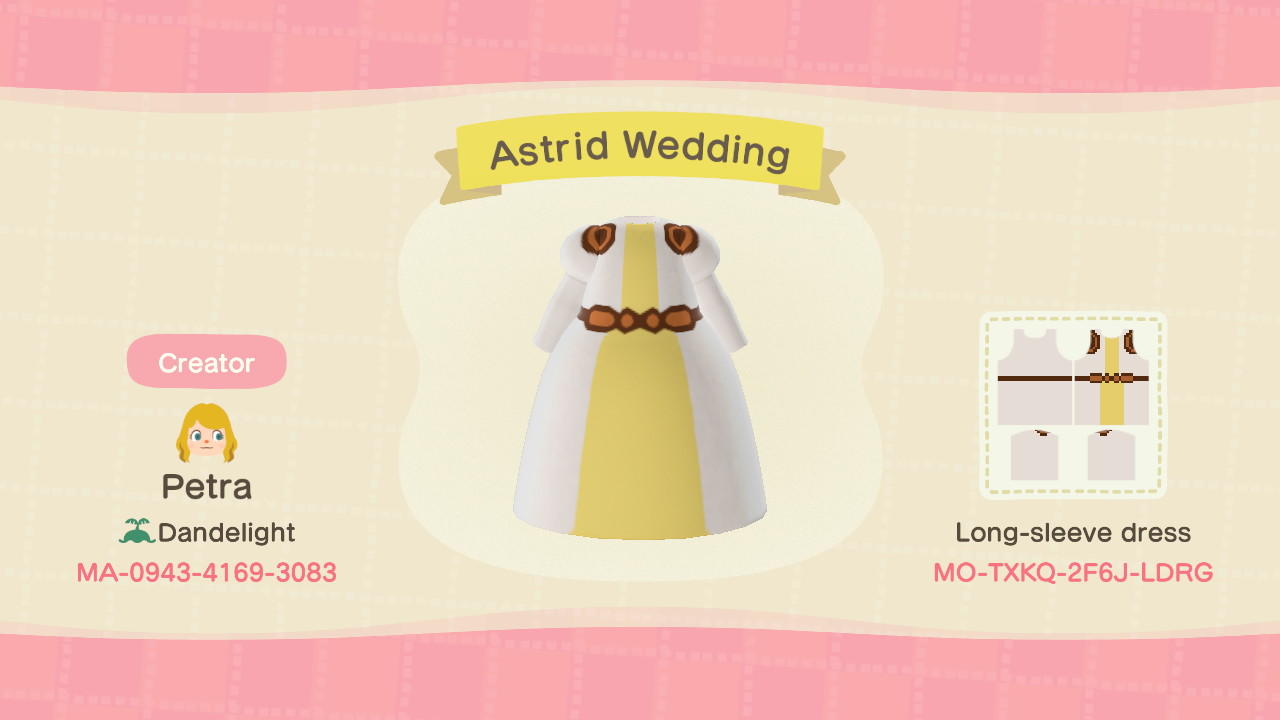 Animal Crossing Design Code: MO-TXKQ-2F6J-LDRG Astrid Wedding