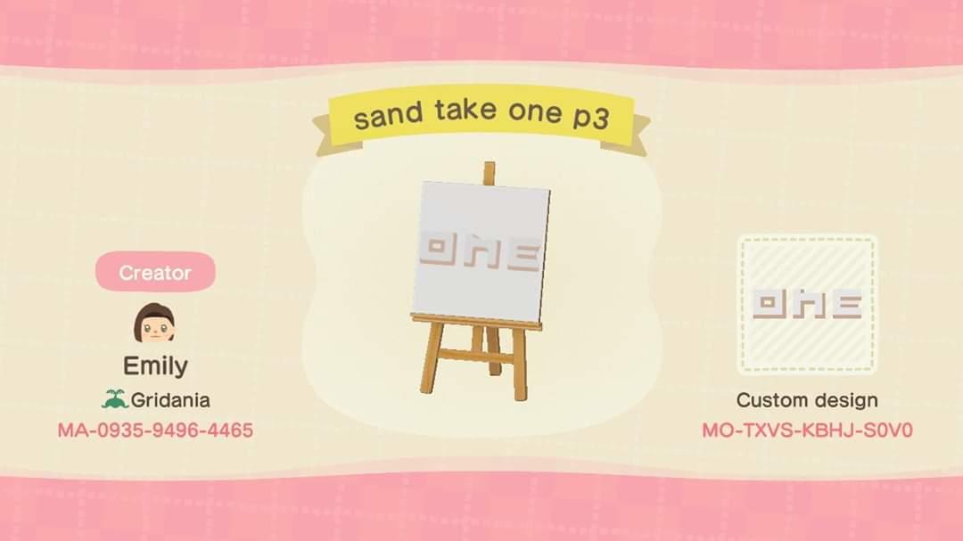 Animal Crossing Design Code: MO-TXVS-KBHJ-S0V0 Sand take one p3