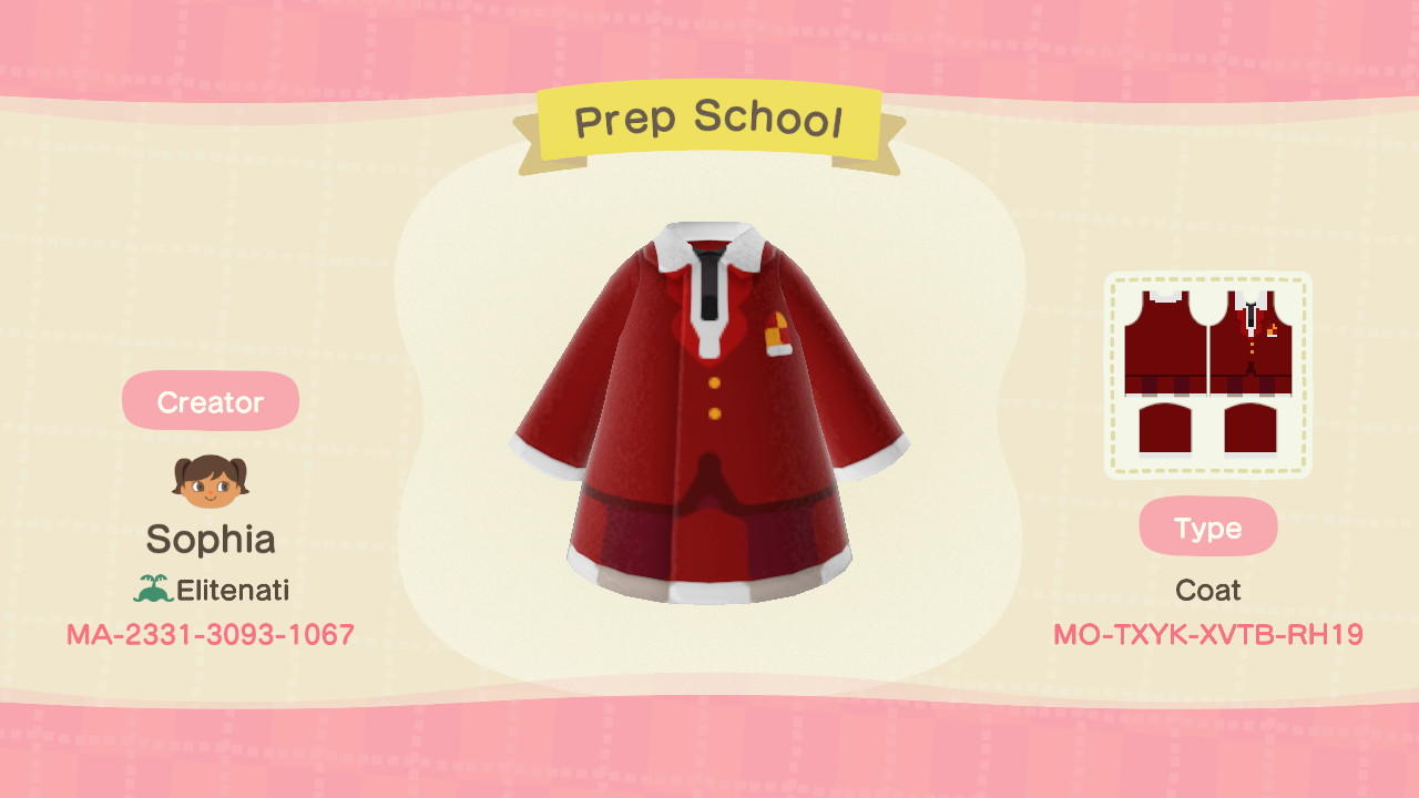Animal Crossing Design Code: MO-TXYK-XVTB-RH19 Prep School